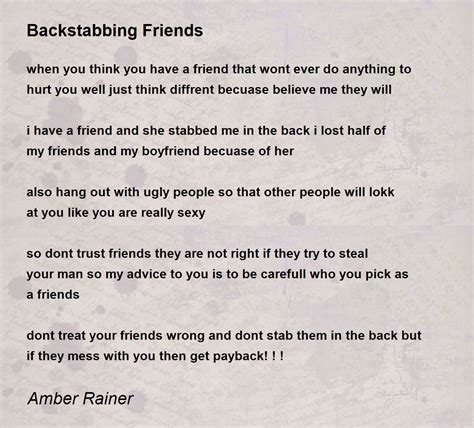 backstabber definition|signs of backstabbing friends.